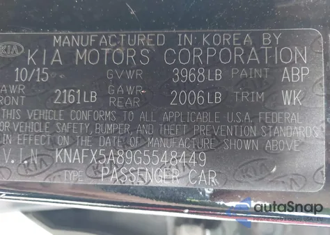 2016 Kia Forte Ex z USA, uszkodzony, nr VIN KNAFX5A89G5548449